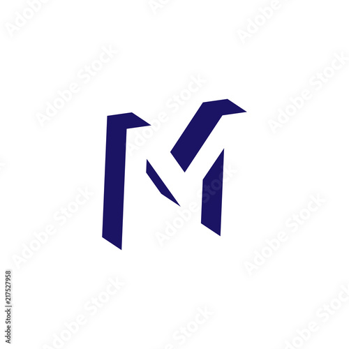 M Letter logo in negative space icon vector template