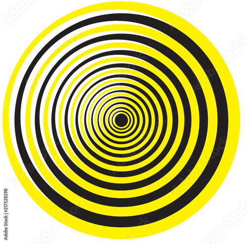 Black and yellow round circular lines