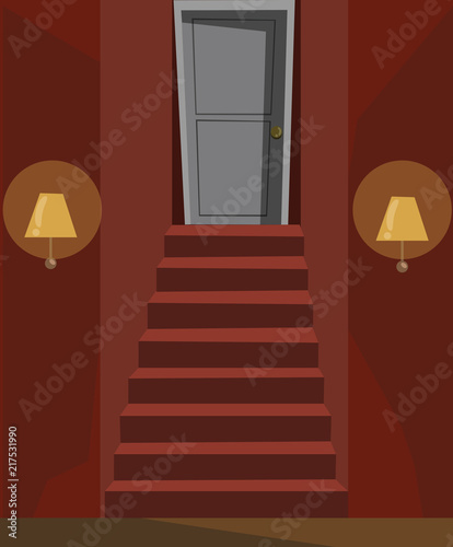 stairs in house vector illustration