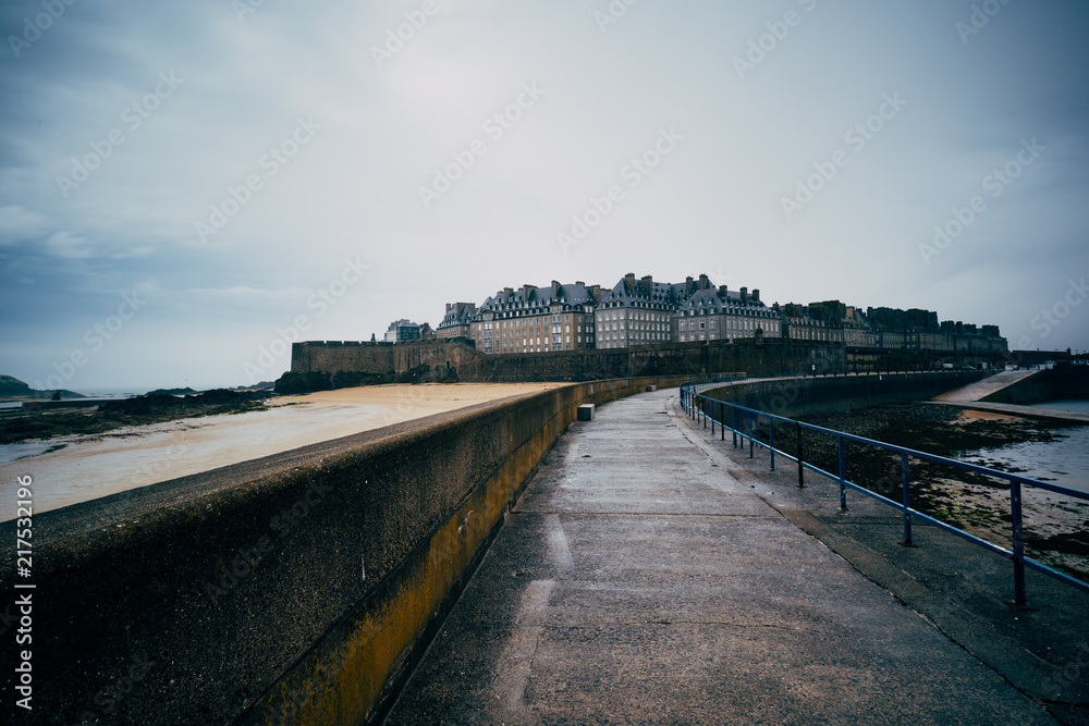 Saint Malo in France. Long exposure at day light