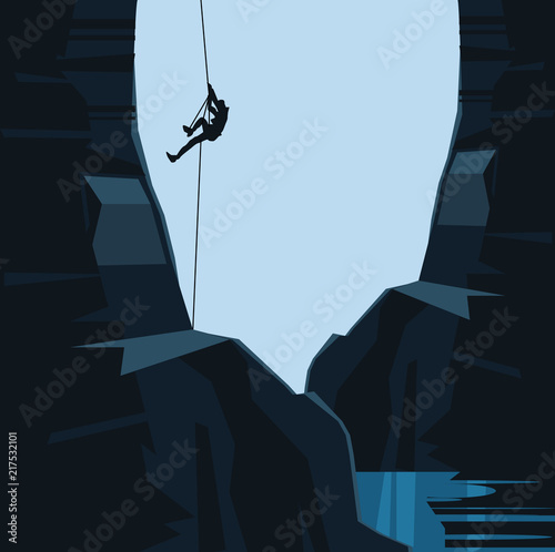 climbing in nature vector illustration