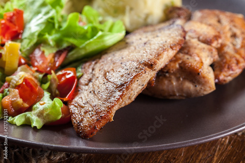 Chicken fillets breast with mashed potatoes