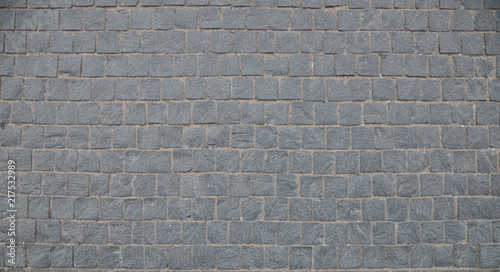 Old cobblestone pavement close-up.