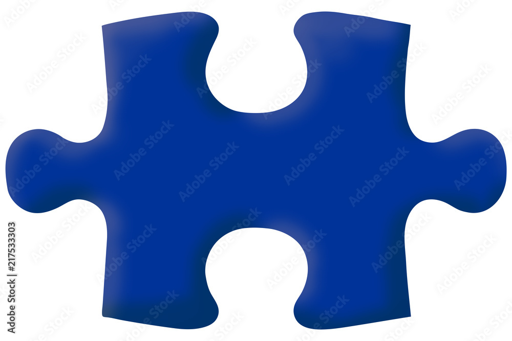 single puzzle piece isolated on white in 3d. illustration single puzzle piece isolated on white in 3d. illustration