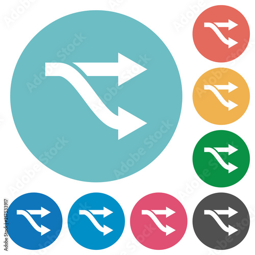 Fork flat round icons