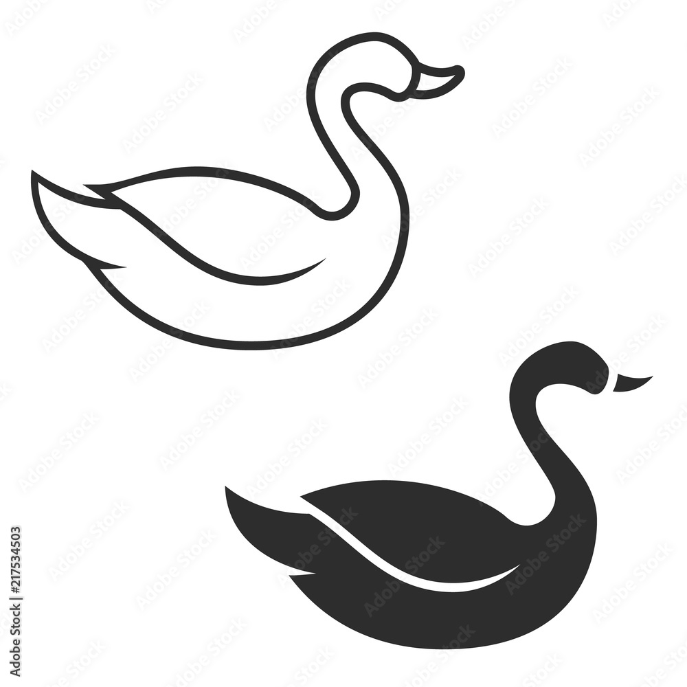 Obraz premium Swan icon isolated on white background. Design element for emblem, sign, badge. .