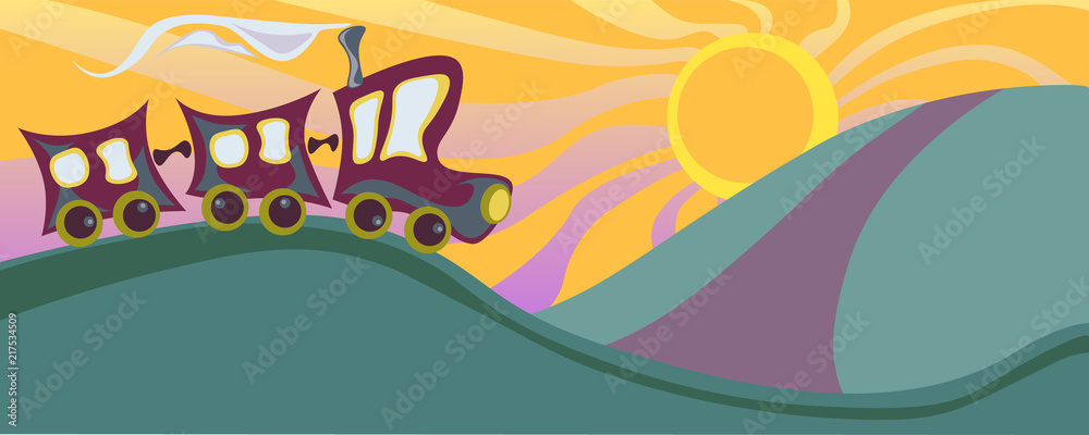Vector illusrtration with train
