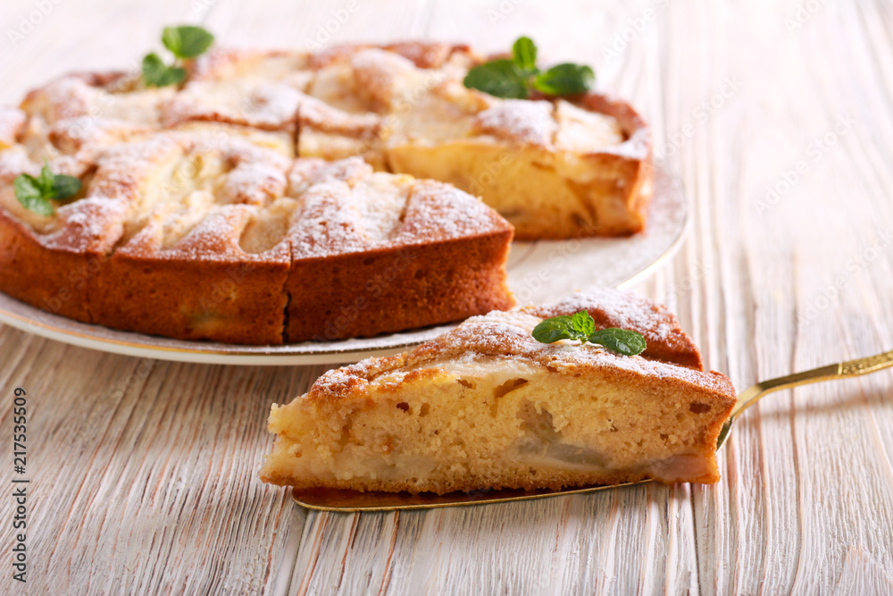 Fruit cake with icing sugar on top, Fruit cake with icing sugar on top,