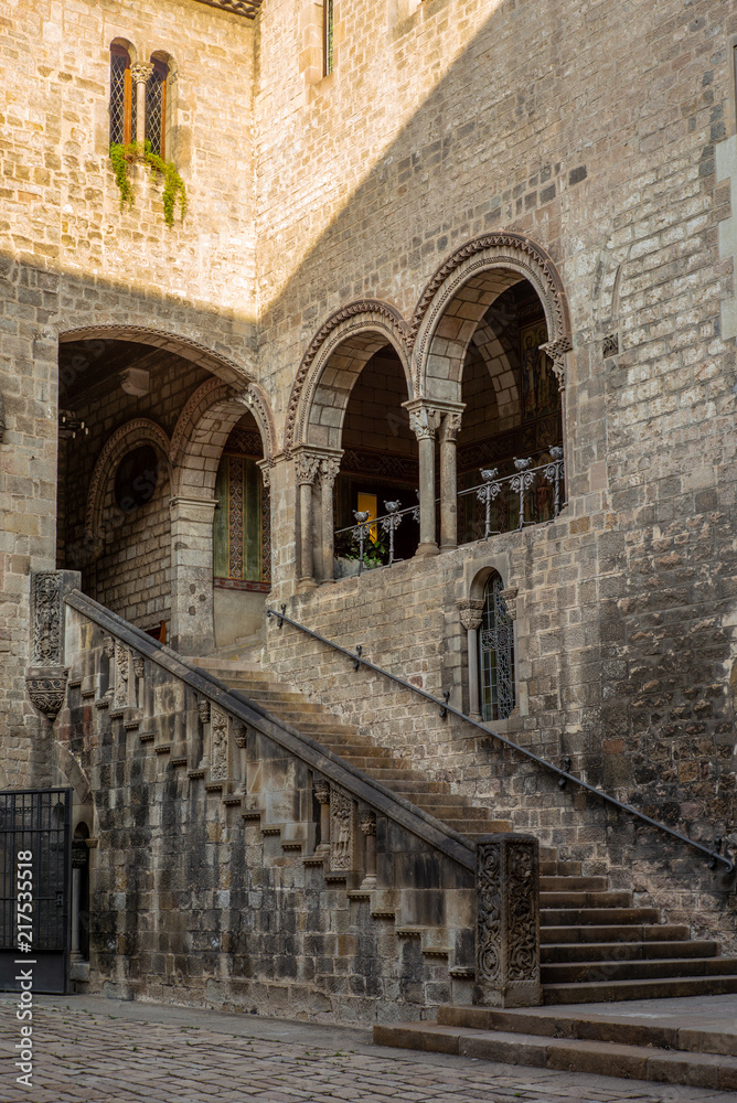 Medieval courtyard in Barcelona in Spain - 1