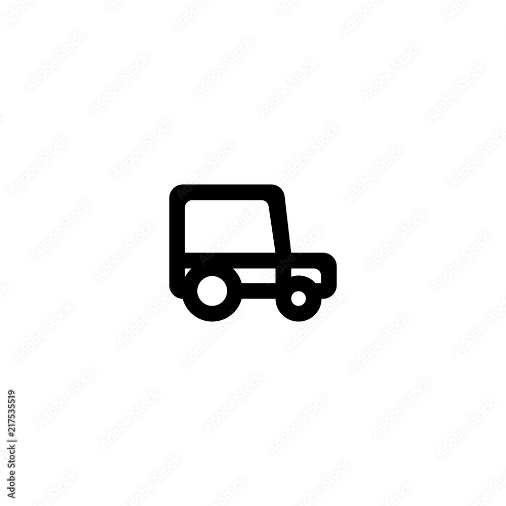Truck icon. Simple style cargo company big sale poster background symbol. Cargo brand logo design element. Truck t-shirt printing. Vector for sticker.