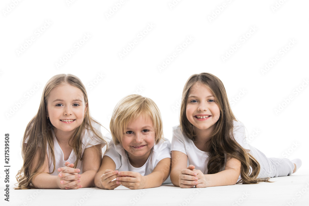Happy children isolated on white Happy children isolated on white