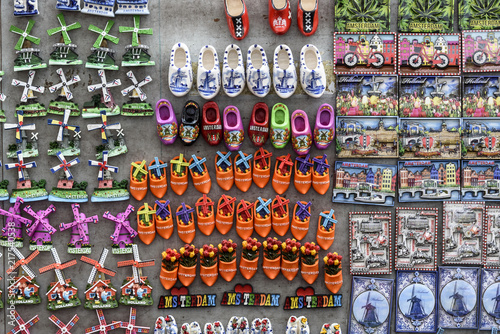 Photography multiple, colorful fridge magnets from Amsterdam and Holland, displayed for sale