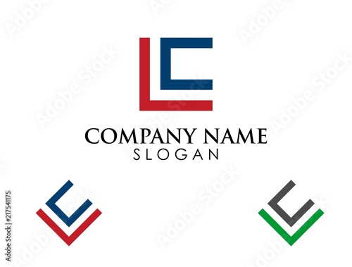 LC letter square logo icon template