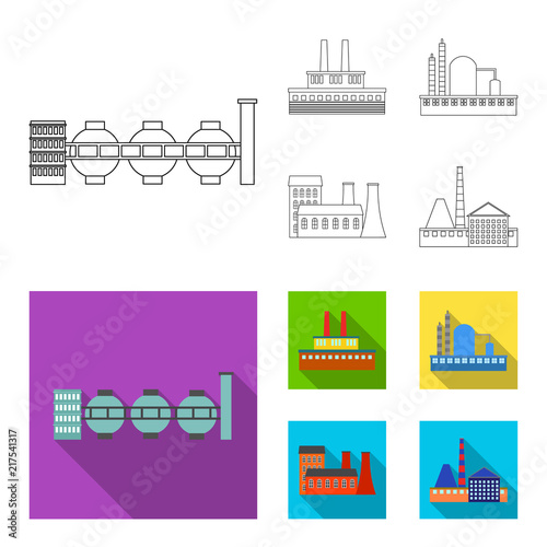 Industry, production.Factory set collection icons in outline,flat style vector symbol stock illustration web.