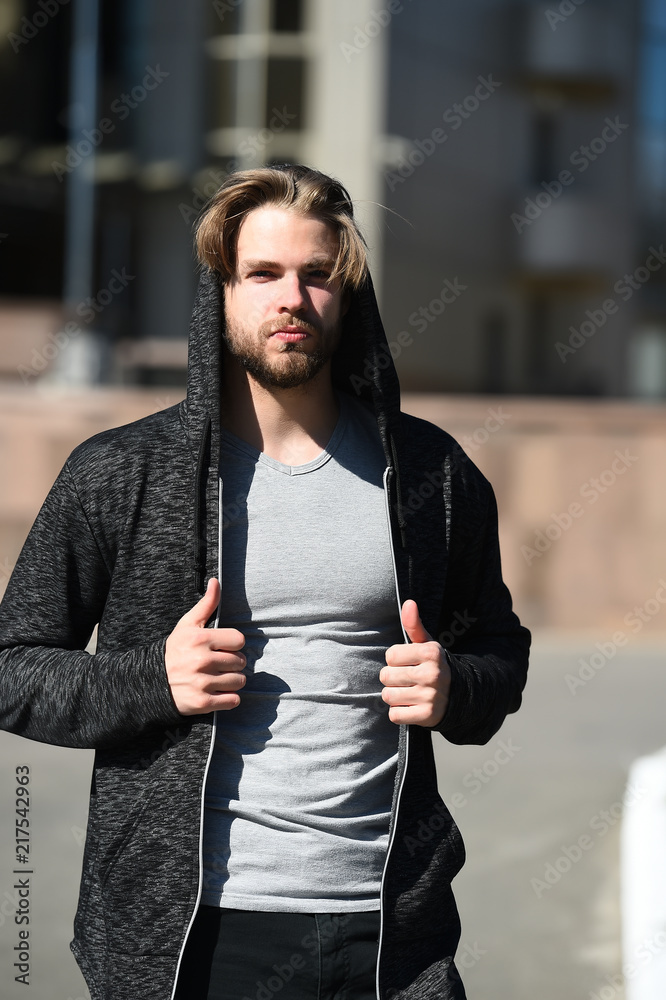 Ready for morning workout. Man sport outfit ready for morning jog. Sunny  morning fill him energy charge. Sportsman training outdoor urban  background. Man jogger motivated to run every morning Photos | Adobe