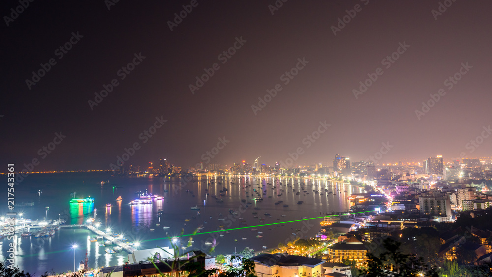 Fototapeta premium The most beautiful Viewpoint Pattaya Beach in Pattaya city Chonburi,Thailand.
