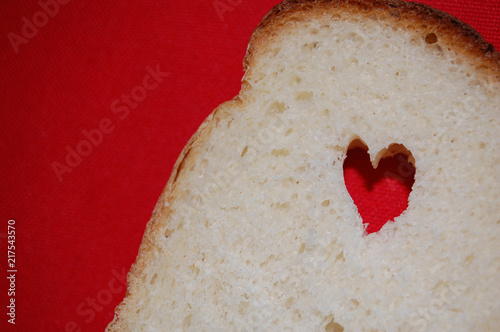 Bild auf Leinwand Bread for toast, love heart, appetite, lunch
