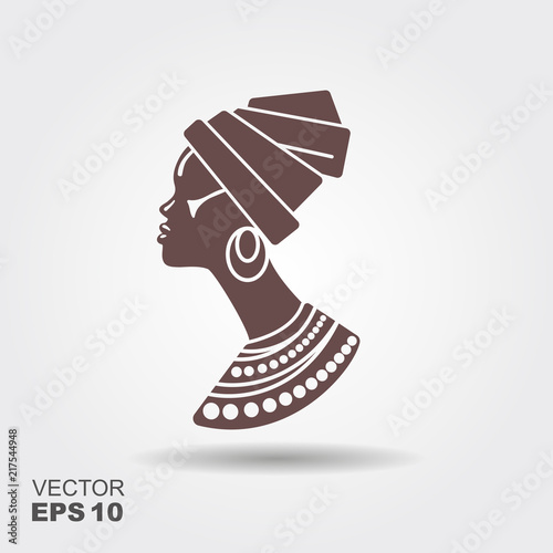 Portrait beautiful African woman in traditional turban