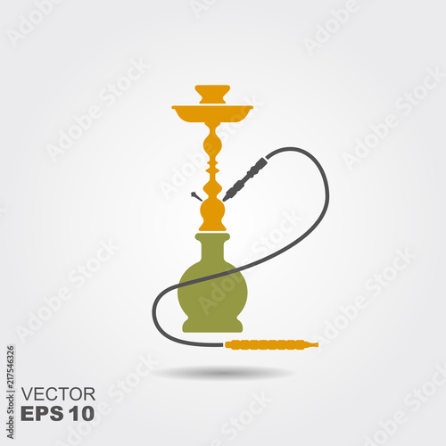 Hookah Silhouette Icon Vector Isolated. Flat illustration.