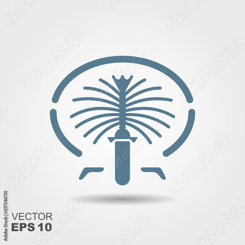Palm Jumeirah. United Arab Emirates. The symbol of Dubai. Island in the ocean