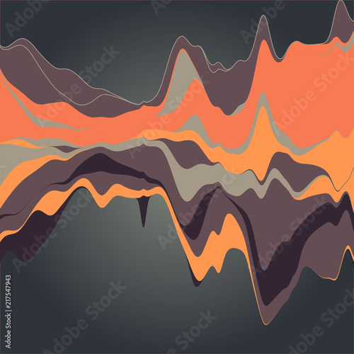 Big data visualization. Streamgraph. Futuristic infographic. Inf