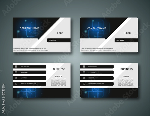 Blue and black business card