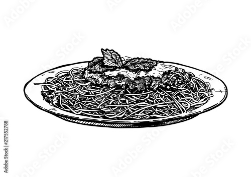 Spaghetti on plate