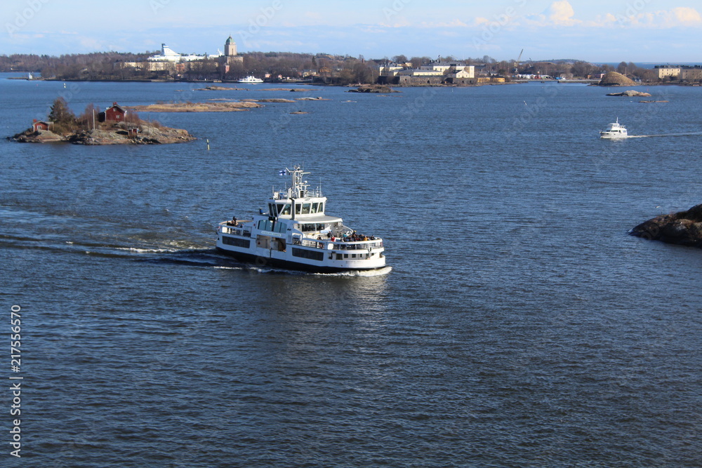 Private boat cruising in Baltic sea landscape picture Private boat cruising in Baltic sea landscape picture