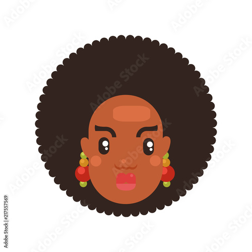 black skin woman head