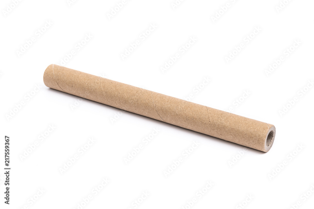 brown paper core on white background