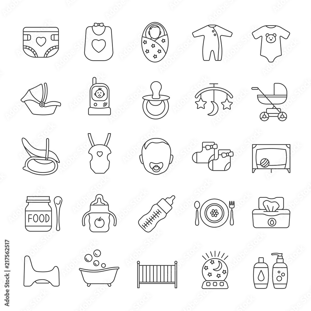 custom made wallpaper toronto digitalChildcare linear icons set