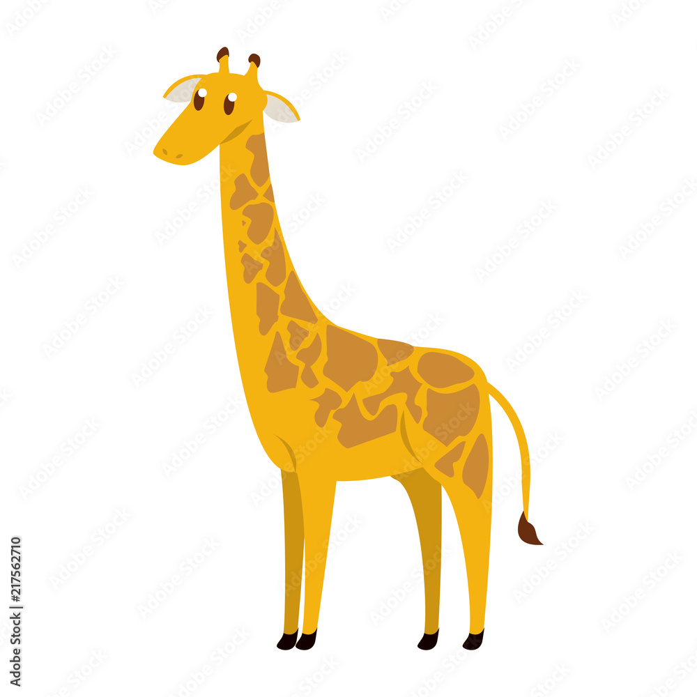 Fototapeta premium Giraffe wild animal vector illustration graphic design