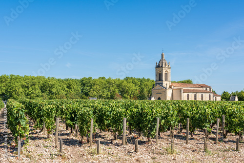MEDOC (Gironde, France), vignoble et église de Margaux photo