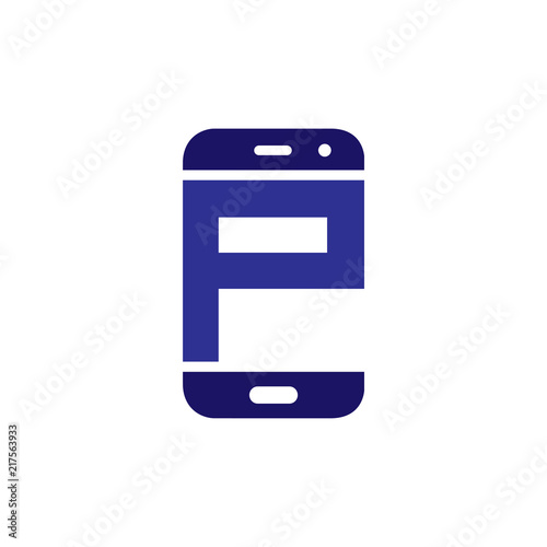 P Initial letter with Smart phone logo icon vector