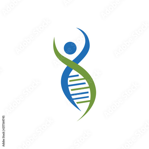 Double Helix dna with people logo vector template