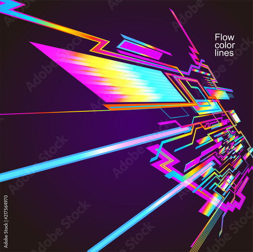 Moving colorful lines of abstract background