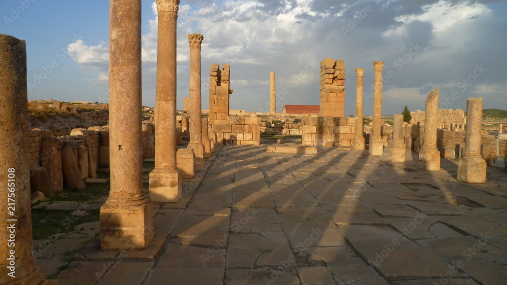 roman ruin in haidra tunisia (archaeological site)