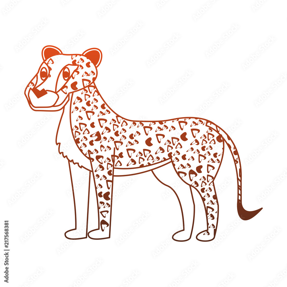 Fototapeta premium Leopard wild animal vector illustration graphic design