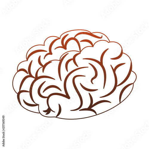 Human brain cartoon vector illustration graphic design