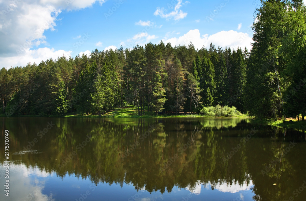 Storage reservoir in Shakhovskaya. Moscow oblast. Russia