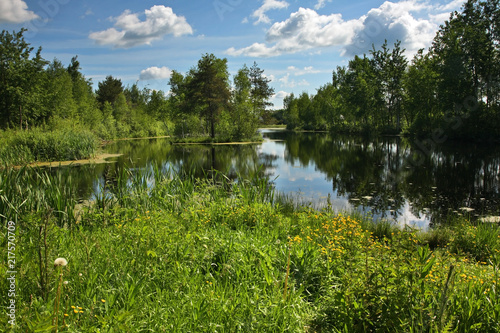 Lake in Shakhovskaya. Moscow oblast. Russia