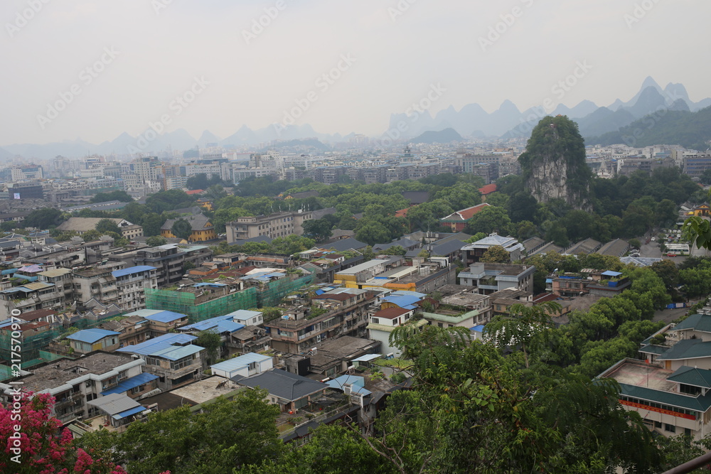 panoramic view of guilin, china panoramic view of guilin, china