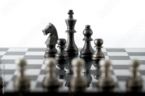 Foto Chess business concept, leader teamwork & success