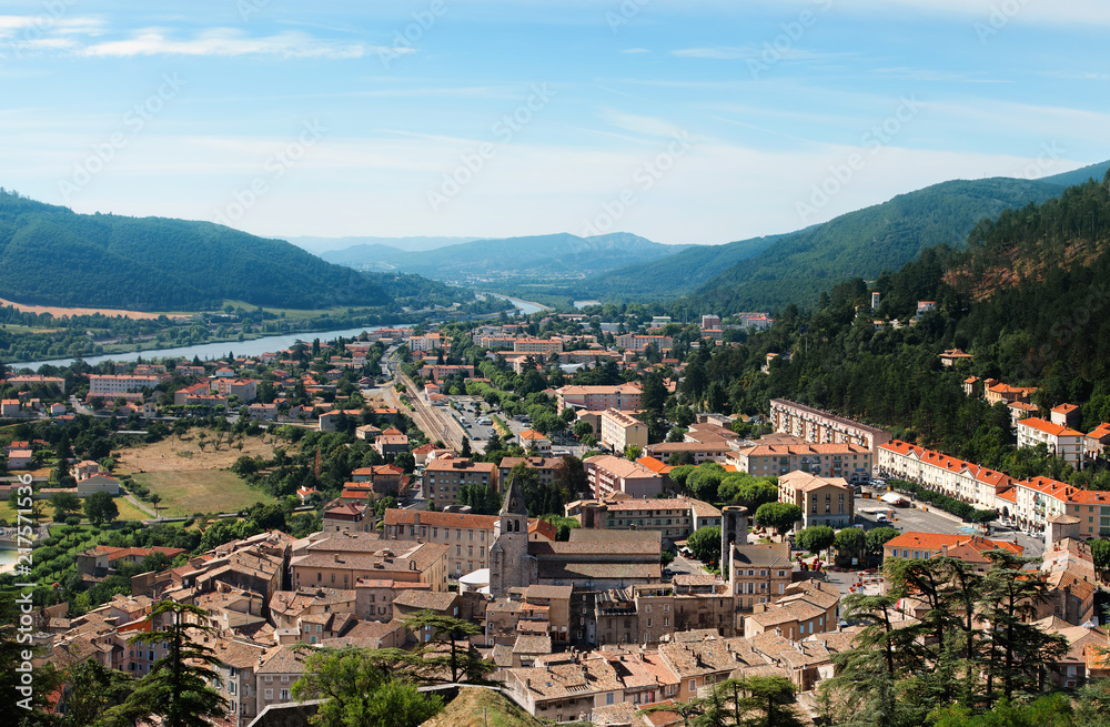 The village of Sisteron in Provence, aerial view