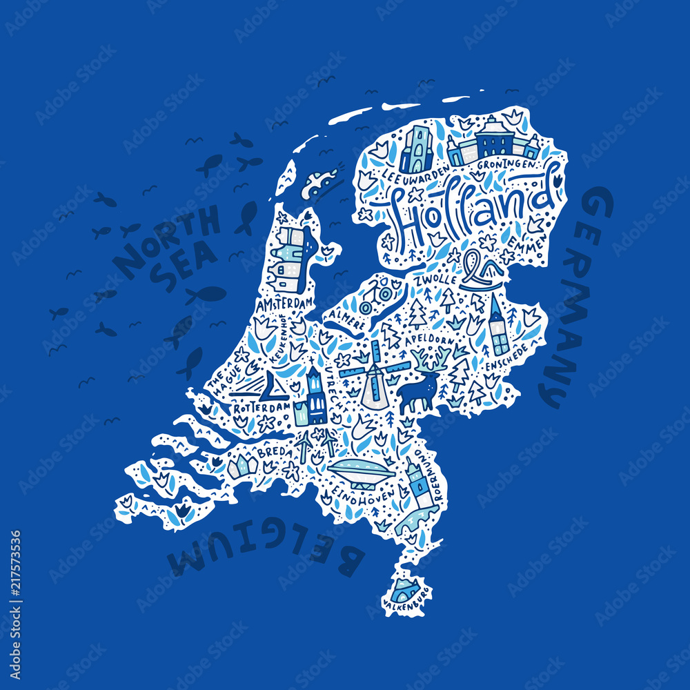 Obraz premium Vector Holland Map
