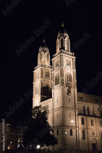 Grossmünster church in a night. © Miroslav