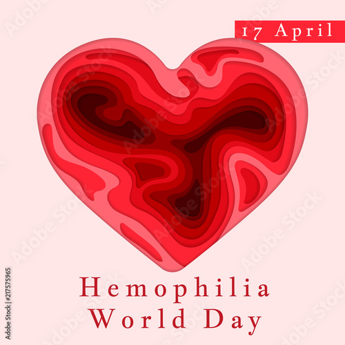 Hemophilia World Day Poster. Emblem medical sign for 17 april. World blood donor day. Vector illustration