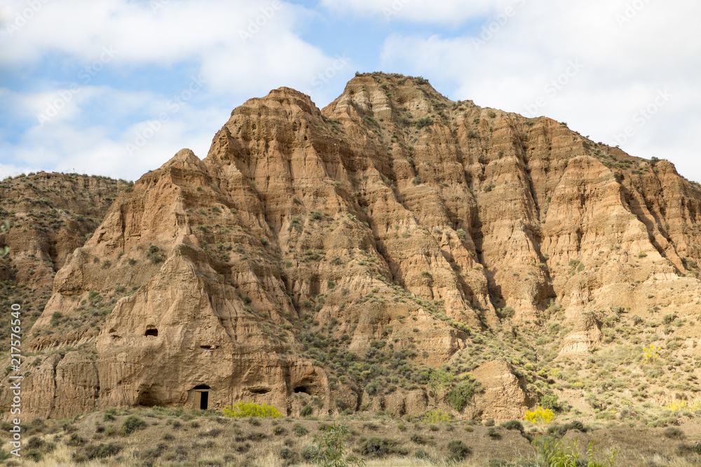 natural sculptures caused by erosion next to Finana town, province of Almeria, Andalusia, Spain