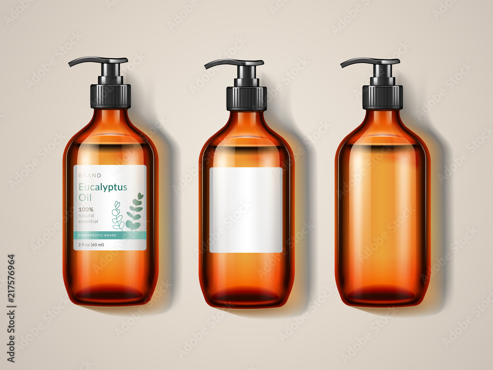 Eucalypti glassware bottle or spray. 3d eucalyptus aerosol or realistic medical container with essential oil or tropical extract. May be used for drugstore or pharmacy advertising. Inhalant theme Eucalypti glassware bottle or spray. 3d eucalyptus aerosol or realistic medical container with essential oil or tropical extract. May be used for drugstore or pharmacy advertising. Inhalant theme