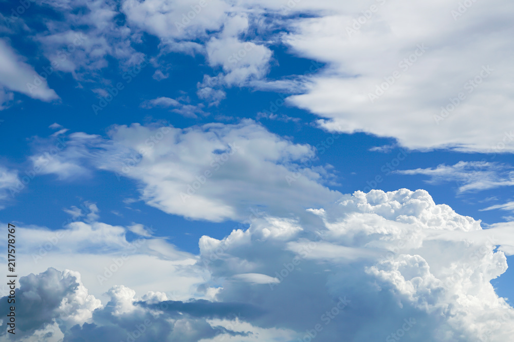 Beautiful dark blue sky and white clouds go with each other after heavy rain purifying fine dusts in the air. Beautiful dark blue sky and white clouds go with each other after heavy rain purifying fine dusts in the air.